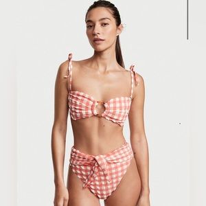 Montce peach gingham bikini